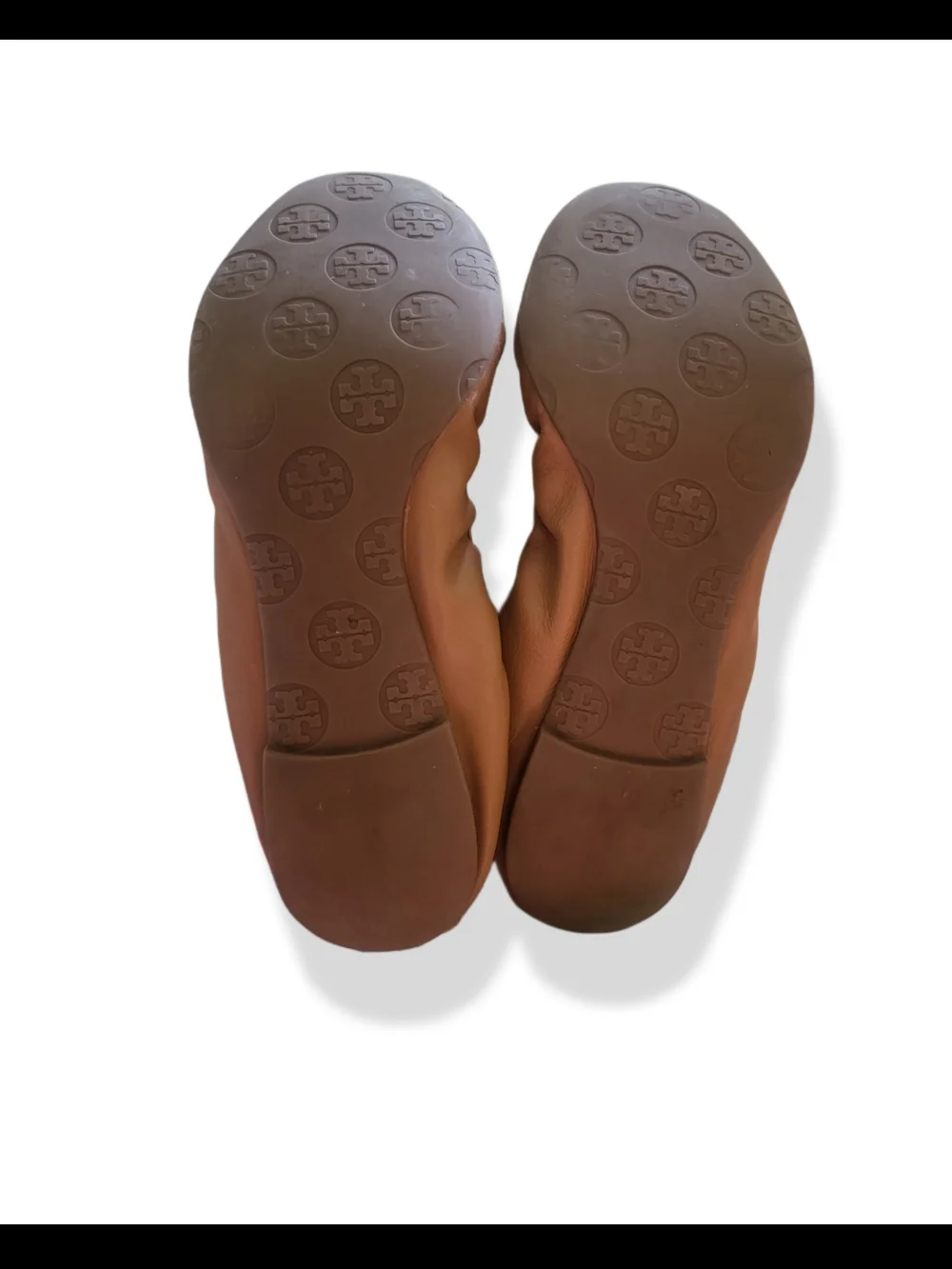 🌿Tory Burch Reese Mestico Royal Tan Leather Tassel Ballet Flats Sz 7